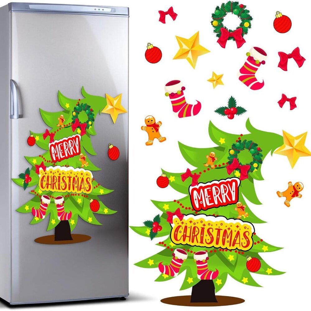 Christmas Refrigerator Magnets Magnetic Refrigerator Stickers Xmas Tree Fridge M